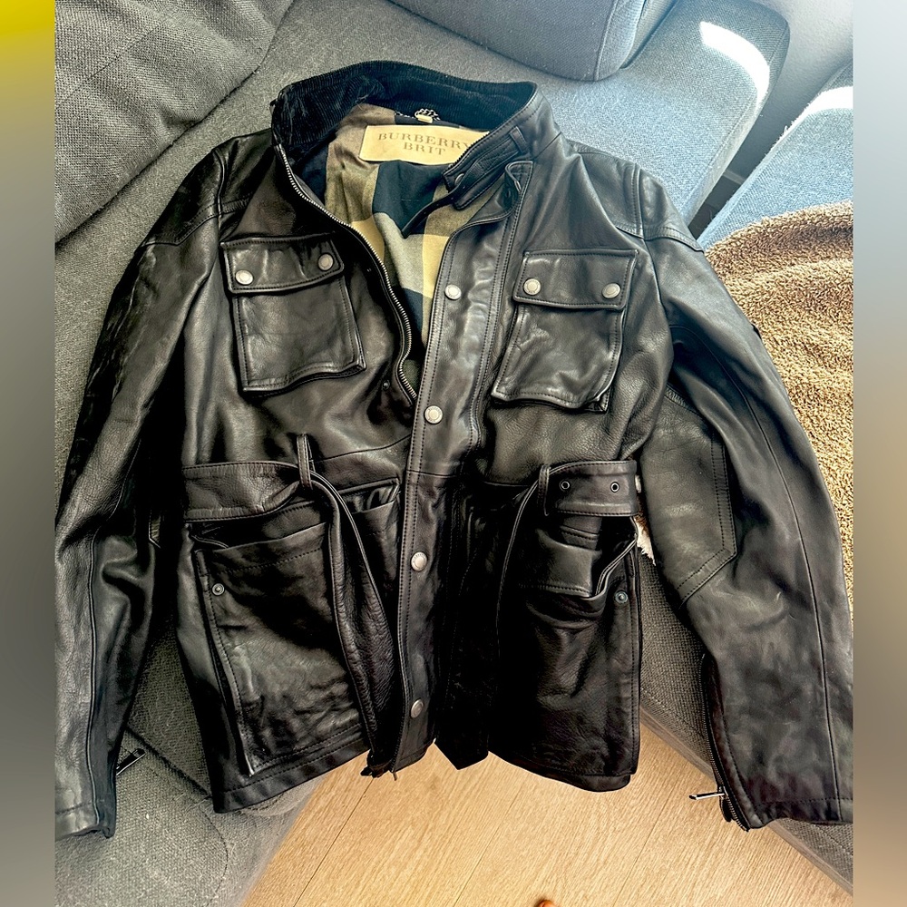 Burberry medium leather jacket